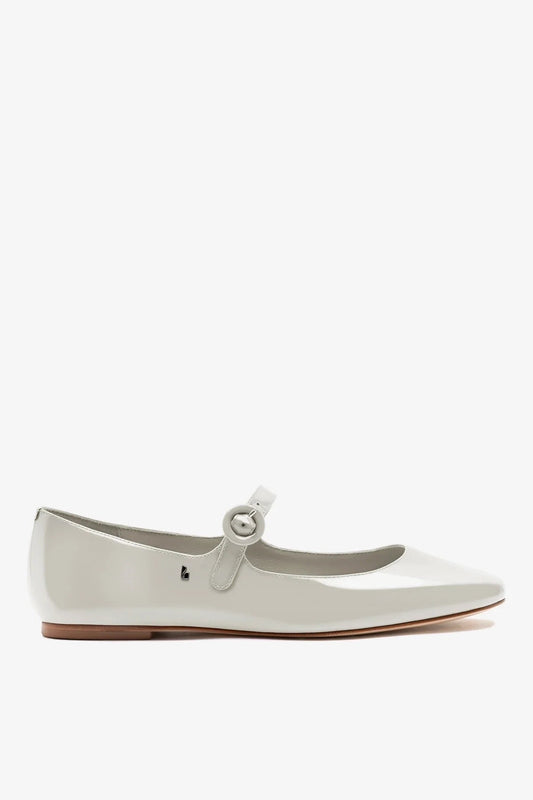 Blair Ballet Flat Moon Gray Patent Leather - Larroude