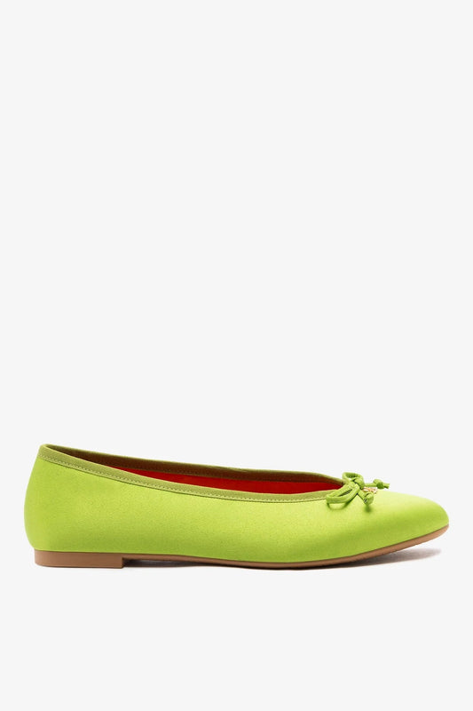 Pavlova Ballet Flat Kiwi Satin - Larroude
