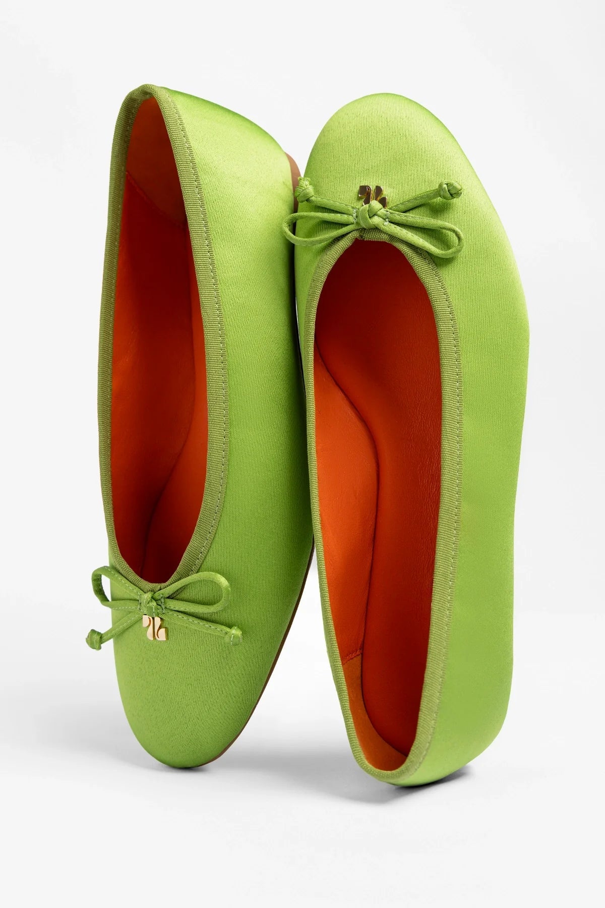 Pavlova Ballet Flat Kiwi Satin - Larroude