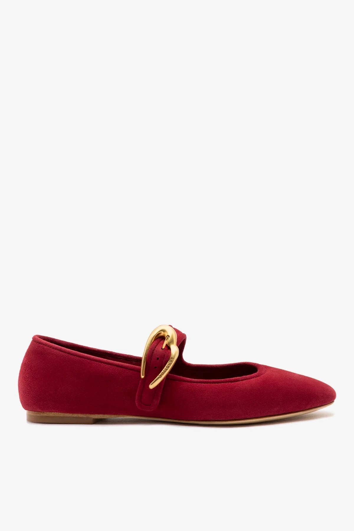 Verona Ballet Flat Lipstick Red Suede - Larroude
