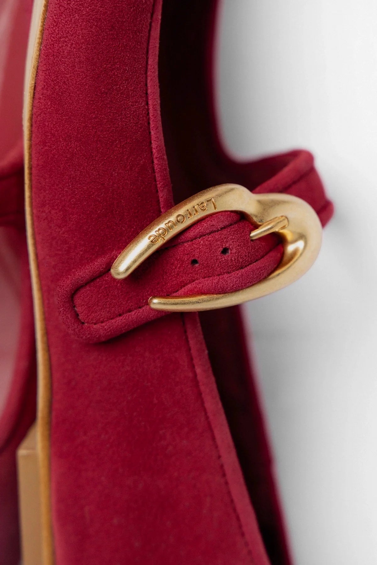 Verona Ballet Flat Lipstick Red Suede - Larroude