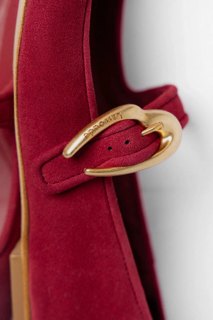 Verona Ballet Flat Lipstick Red Suede - Larroude