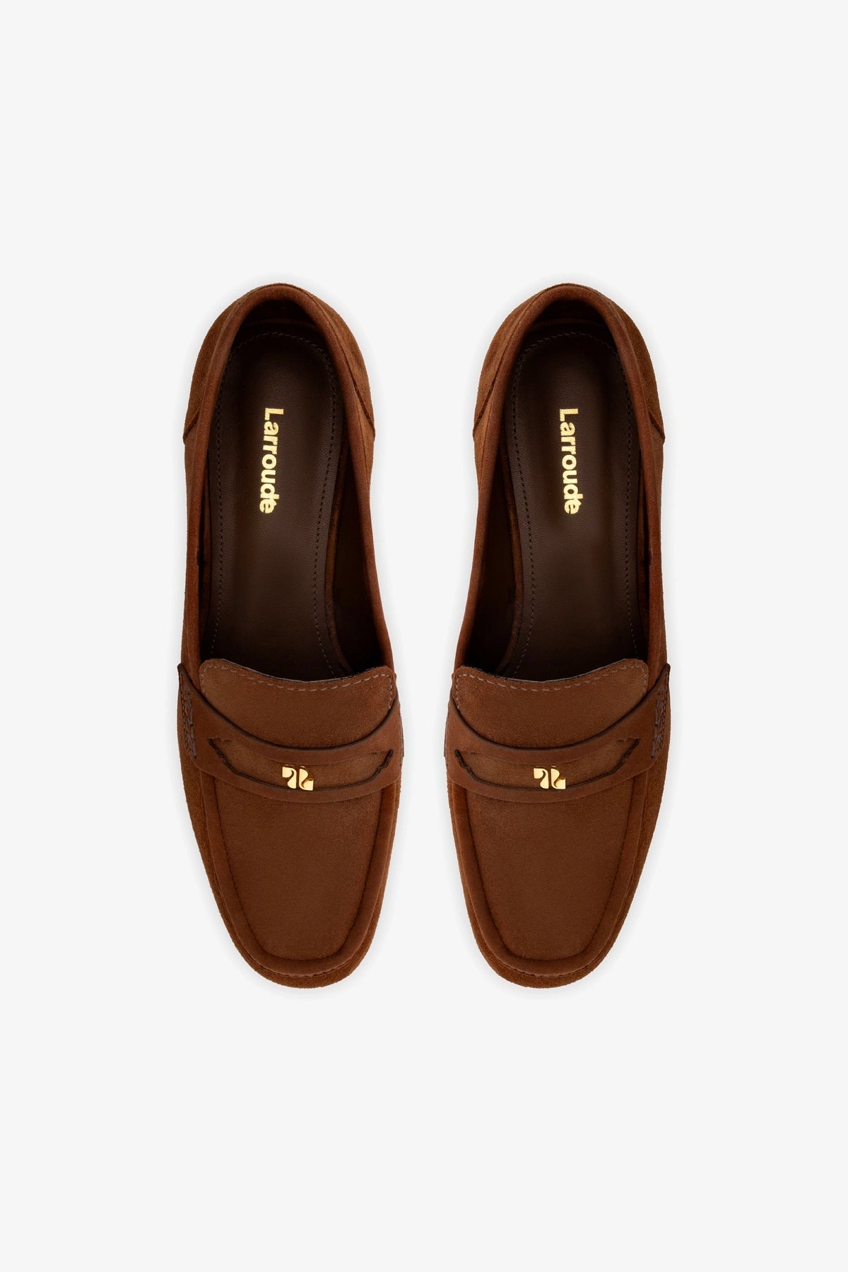 Suki Flatform Loafer In Burnt Umber Suede - Larroude
