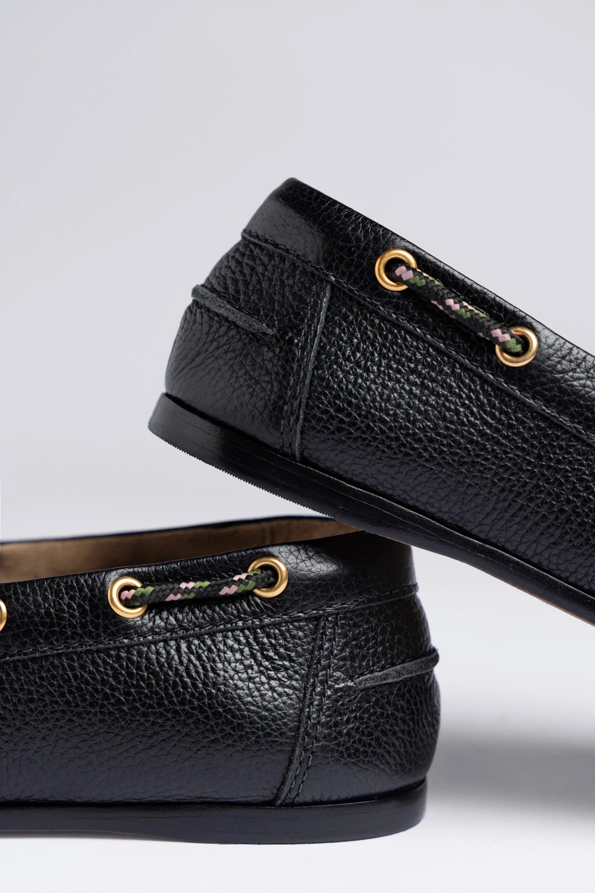 Cyprus Boat Shoe Black Leather - Larroude
