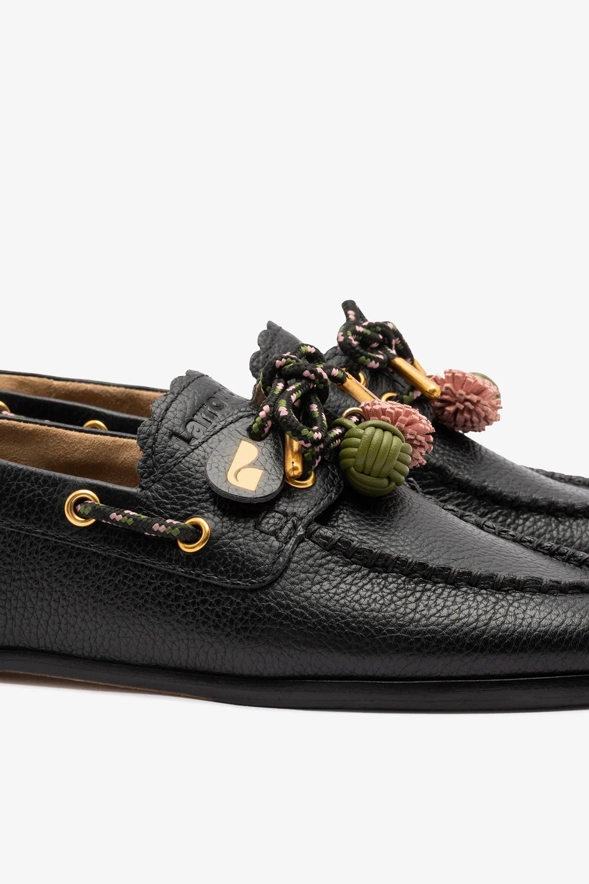 Cyprus Boat Shoe Black Leather - Larroude