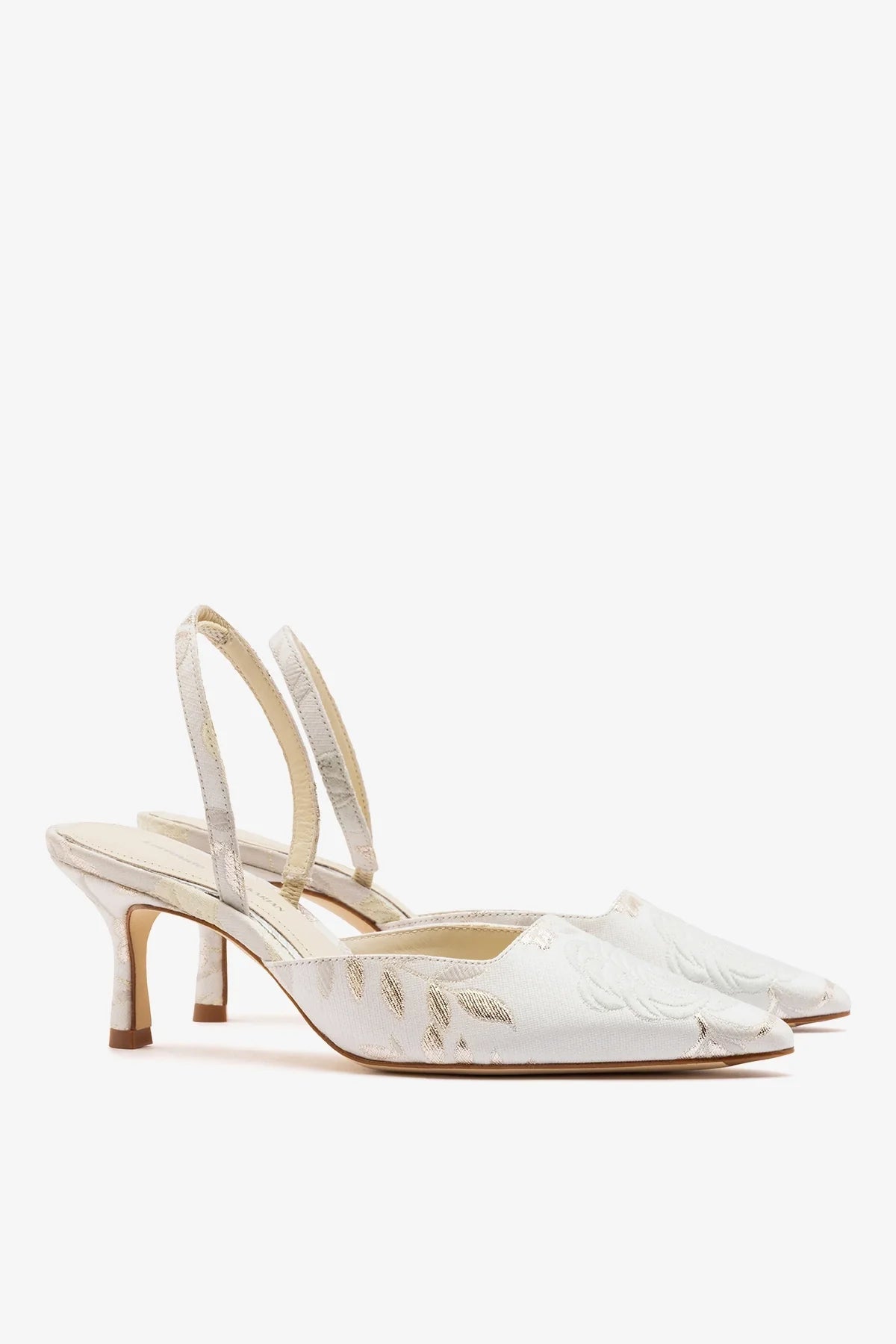 Larroudé x Markarian: Pump Ivory Brocade - Larroude