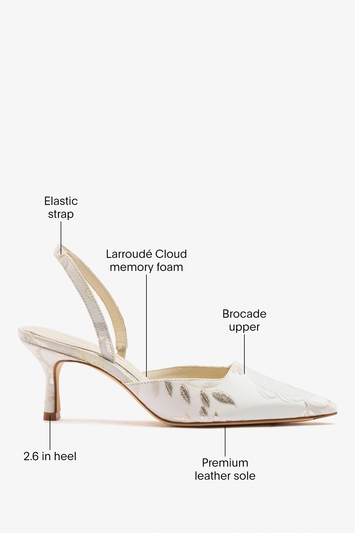 Larroudé x Markarian: Pump Ivory Brocade - Larroude