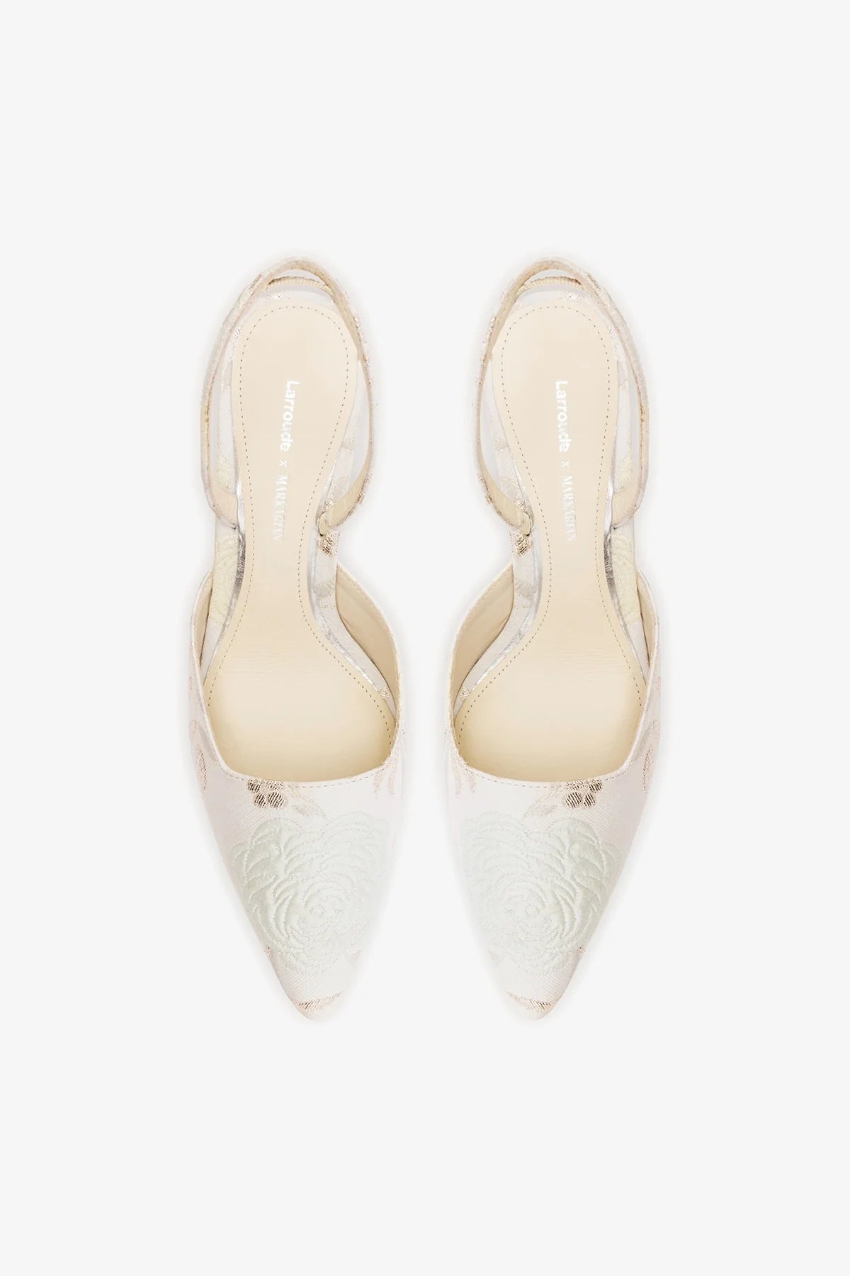 Larroudé x Markarian: Pump Ivory Brocade - Larroude