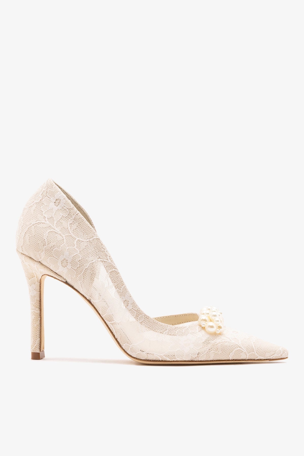 Larroudé x Markarian: D'Orsay Pump White Lace - Larroude