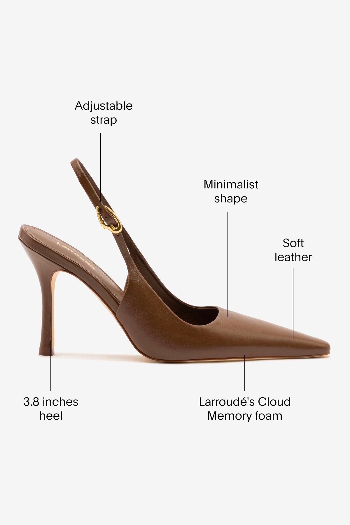 Carine Pump In Burnt Umber Leather - Larroude