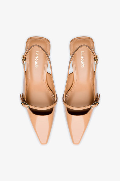 Ines Pump In Tan Leather - Larroude