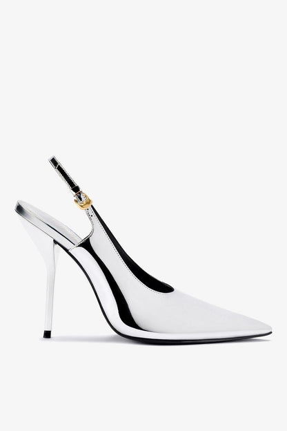 Larroudé x Altuzarra Pump In Silver Specchio - Larroude