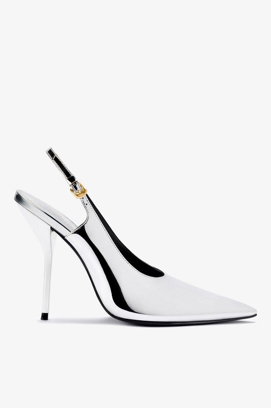 Larroudé x Altuzarra Pump In Silver Specchio - Larroude