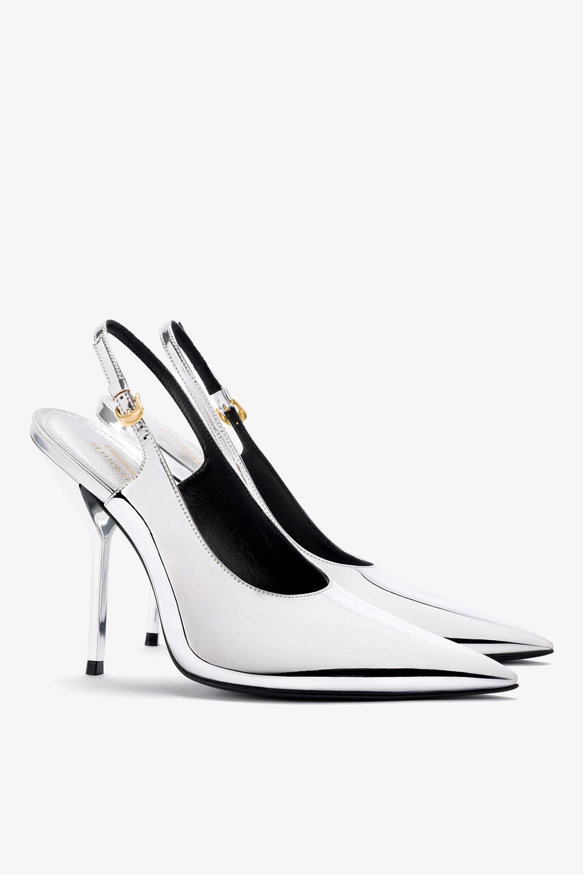 Larroudé x Altuzarra Pump In Silver Specchio - Larroude