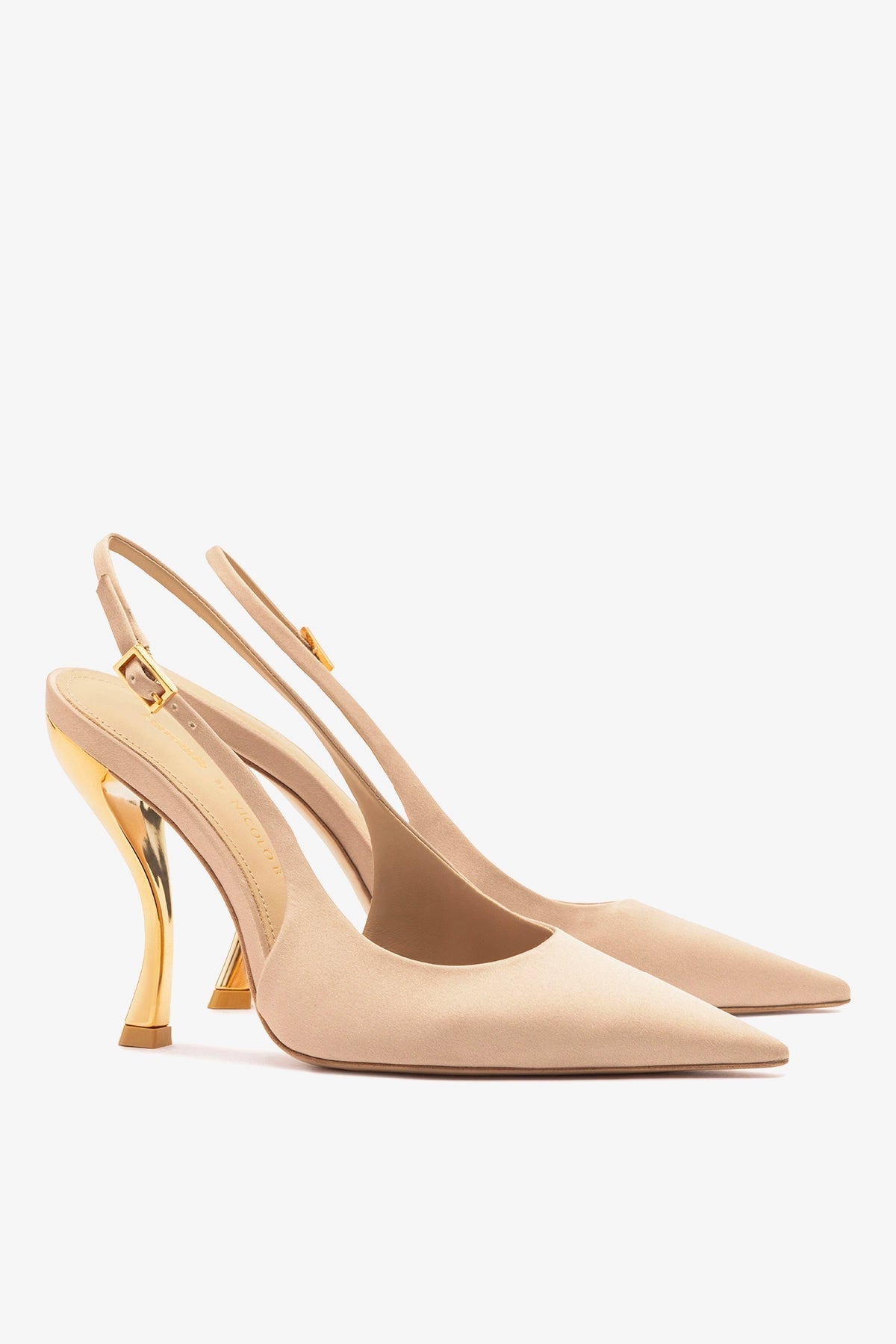 Larroudé x Nicolò B.: Grace Pump Sand Satin - Larroude