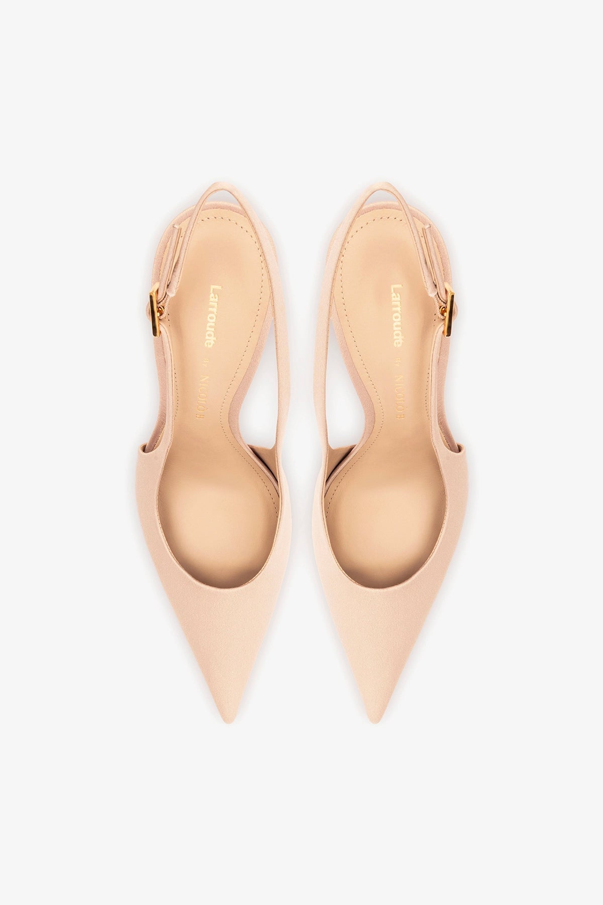 Larroudé x Nicolò B.: Grace Pump Sand Satin - Larroude