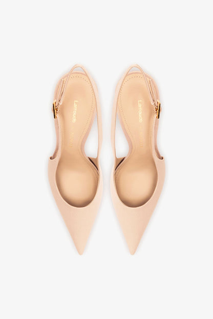 Larroudé x Nicolò B.: Grace Pump Sand Satin - Larroude