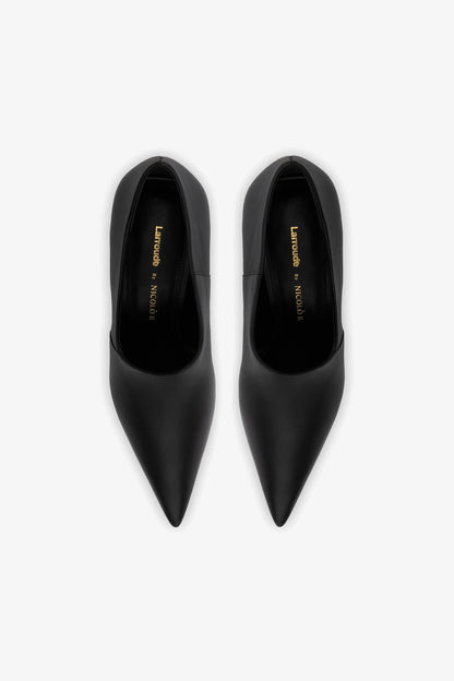 Larroudé by Nicolò B. Vittoria Pump In Black Leather - Larroude