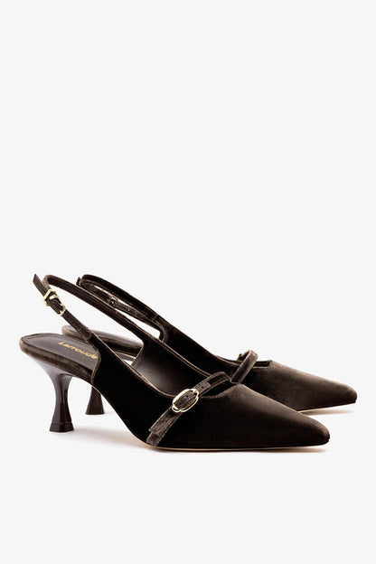 Ines Pump In Expresso Velvet - Larroude