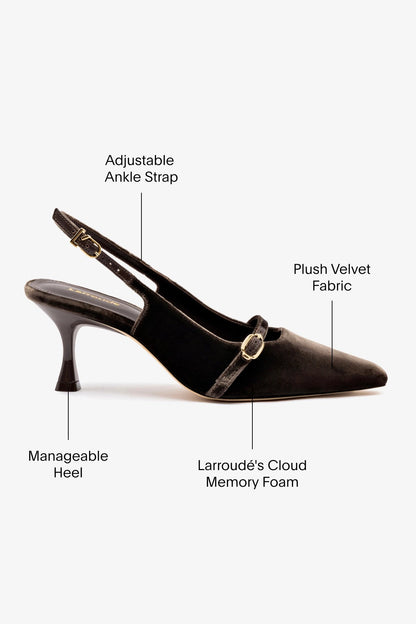 Ines Pump In Expresso Velvet - Larroude