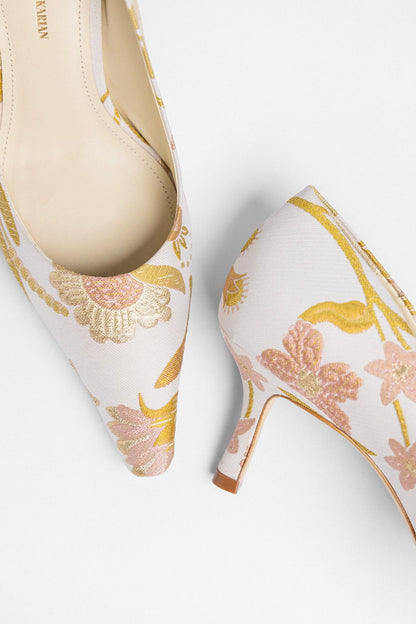 Larroudé by Markarian: Pump Mist Floral Brocade - Larroude