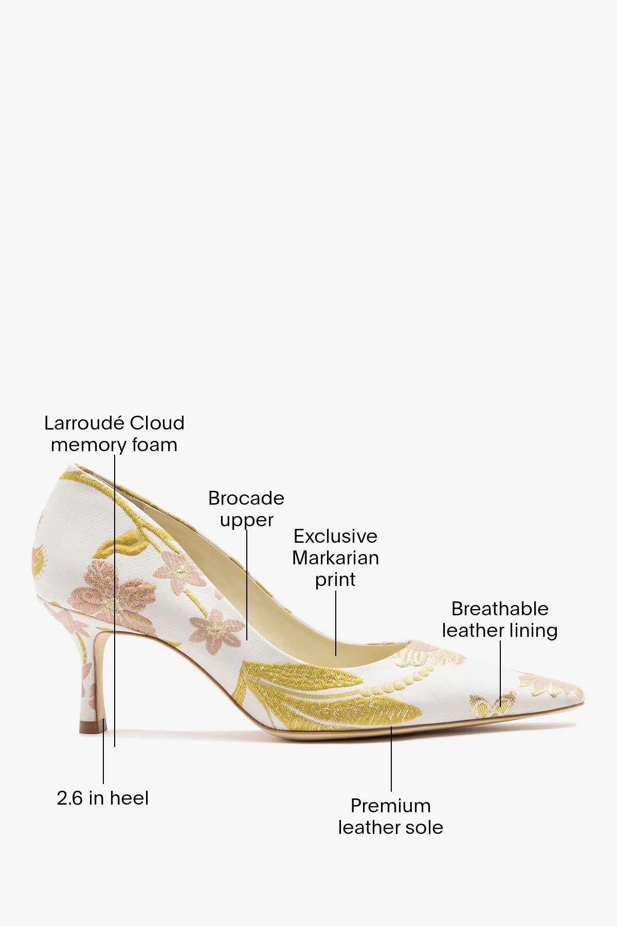 Larroudé by Markarian: Pump Mist Floral Brocade - Larroude