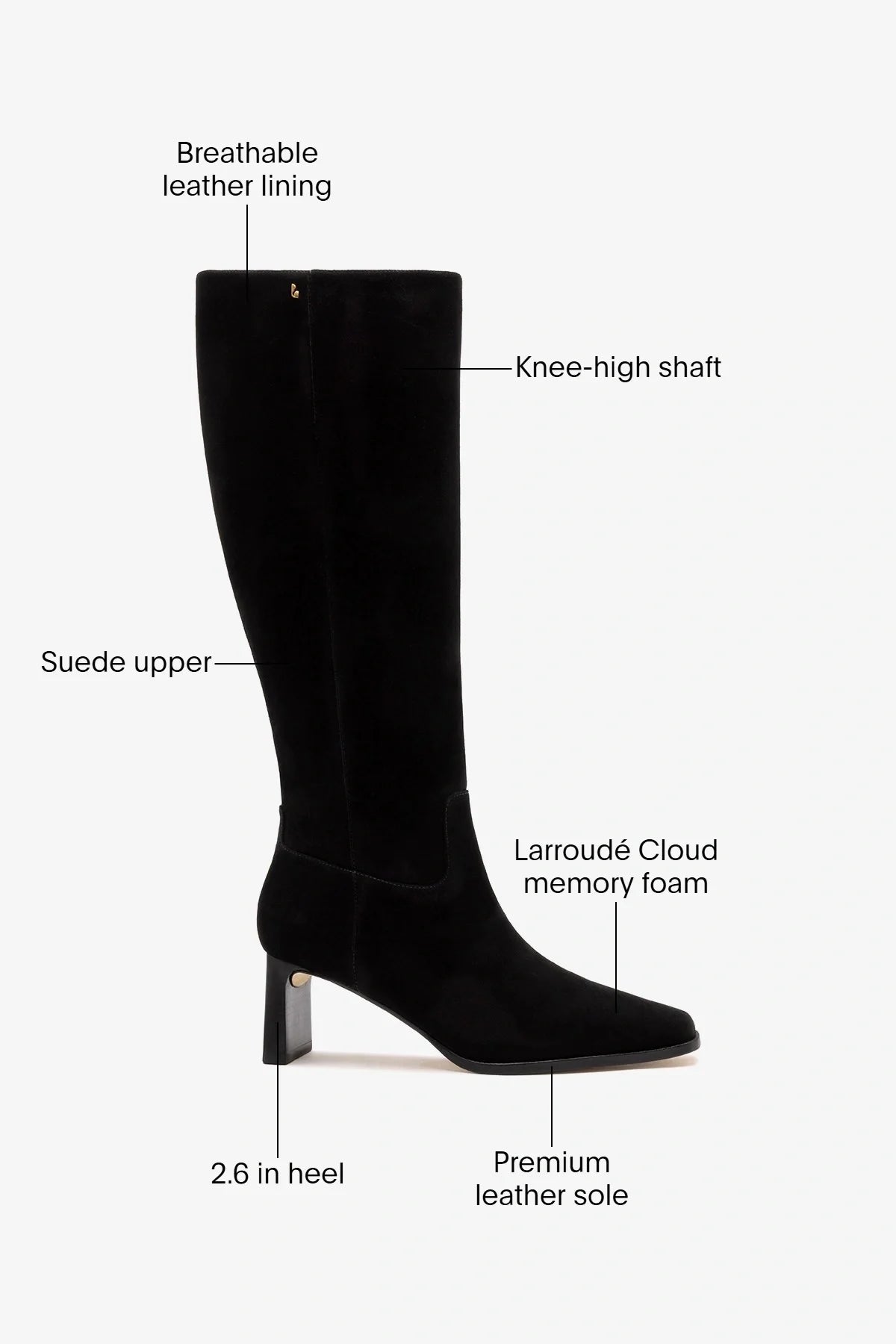 Alexis Boot Black Suede - Larroude