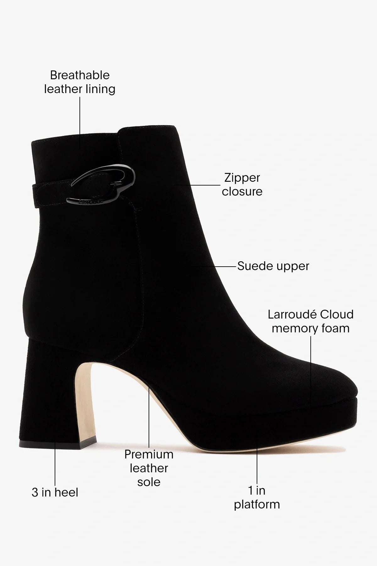 Dolly Verona Low Boot Black Suede - Larroude