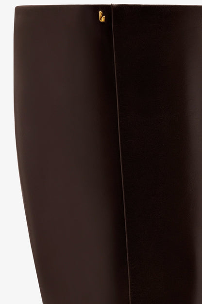 Kate Mid Boot In Brown Leather - Larroude