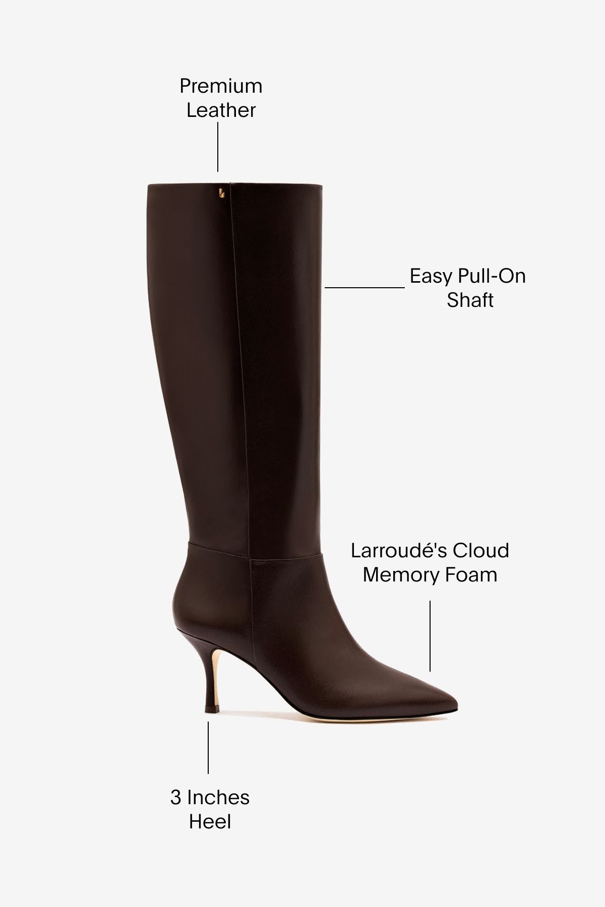Kate Mid Boot In Brown Leather - Larroude