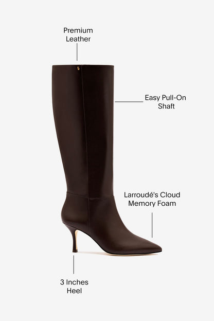 Kate Mid Boot In Brown Leather - Larroude