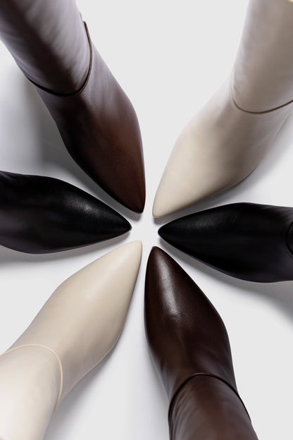 Kate Mid Boot In Brown Leather - Larroude