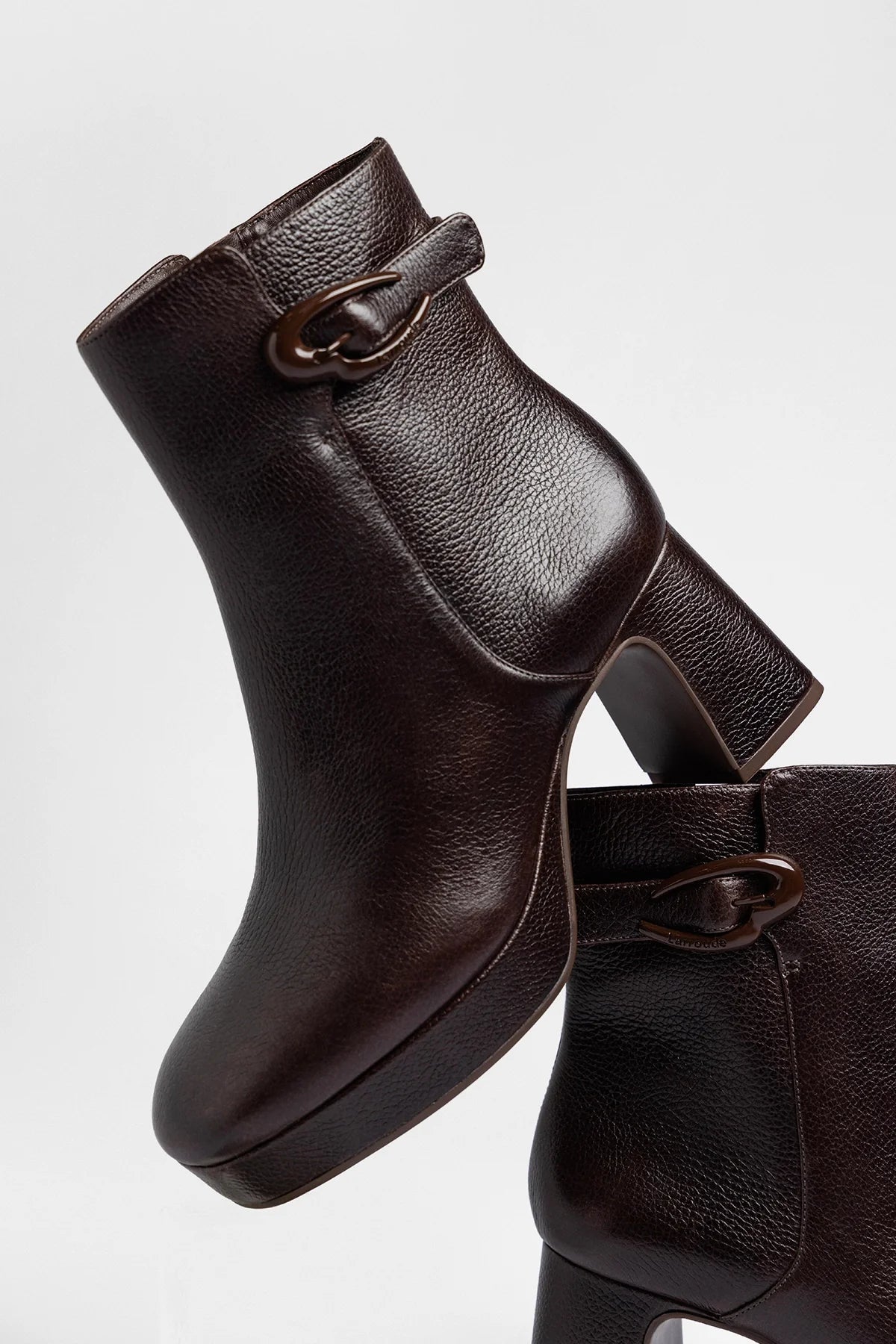 Dolly Verona Low Platform Boot Brown Leather - Larroude