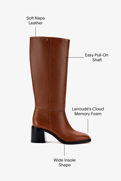 Ricky Boot In Mocca Leather - Larroude