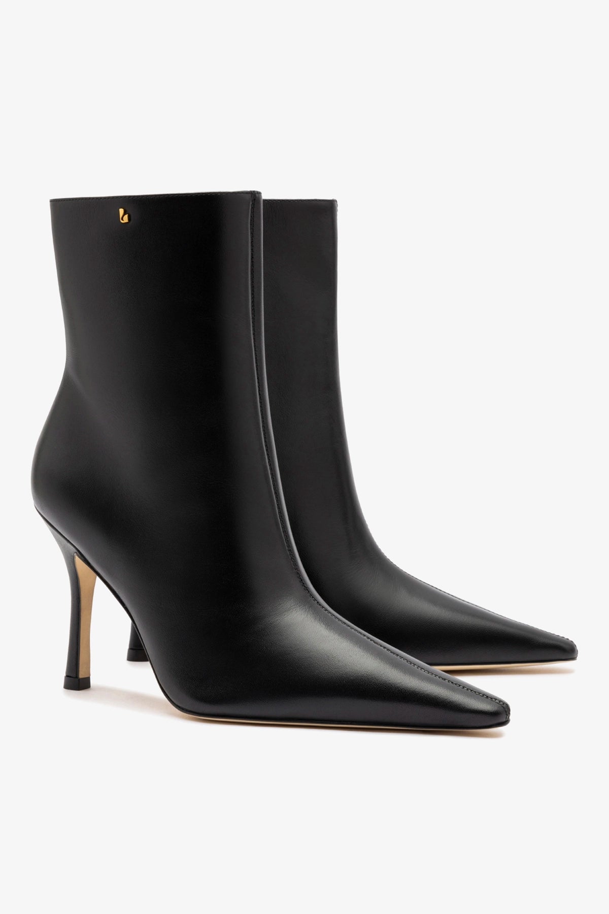 Mini Carine Boot In Black Leather - Larroude
