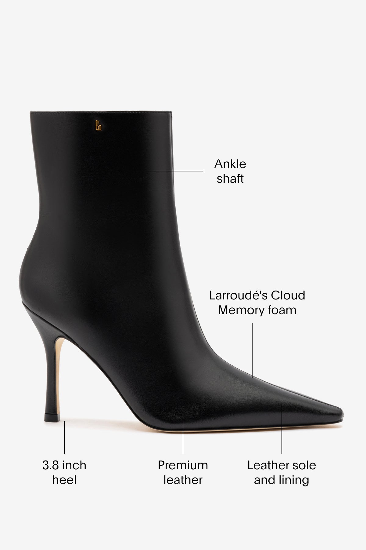 Mini Carine Boot In Black Leather - Larroude