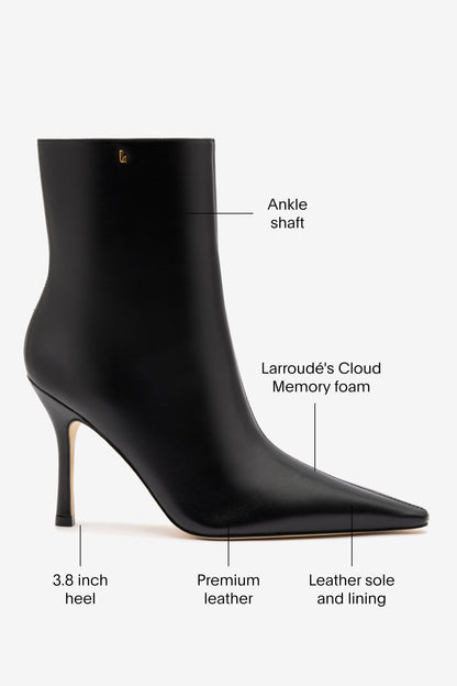 Mini Carine Boot In Black Leather - Larroude
