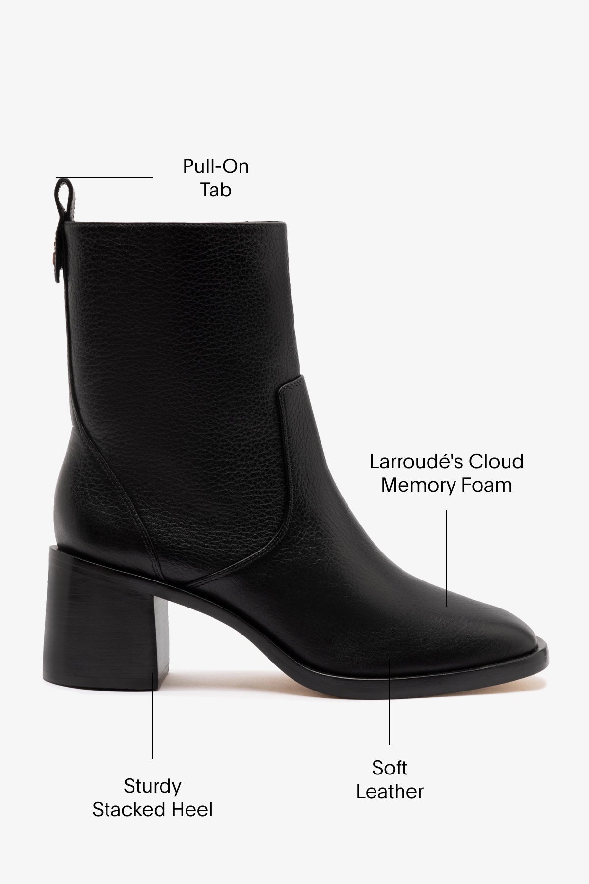 Mini Ricky Boot In Black Leather - Larroude