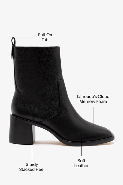 Mini Ricky Boot In Black Leather - Larroude