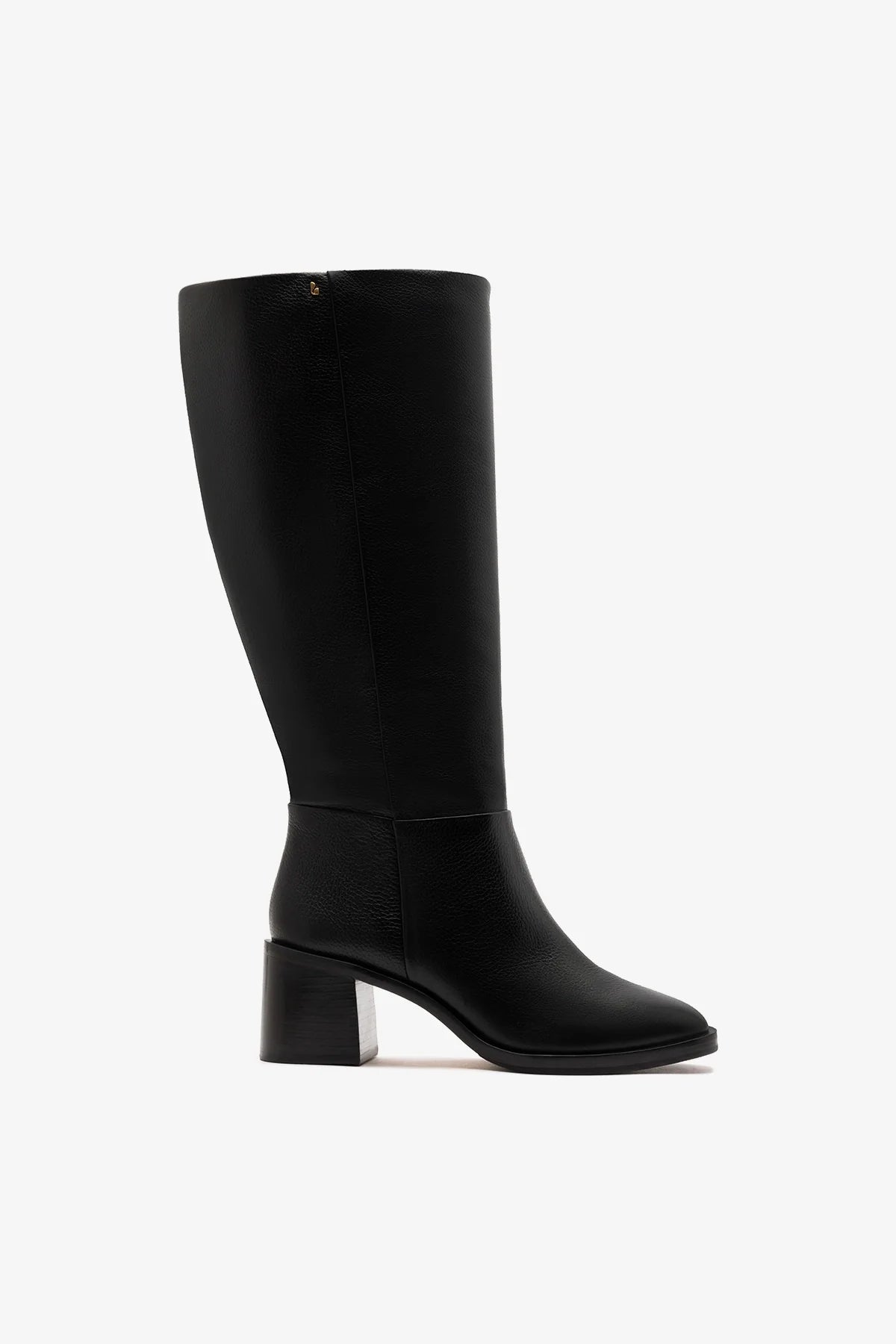 Ricky Wide Boot Black Leather - Larroude