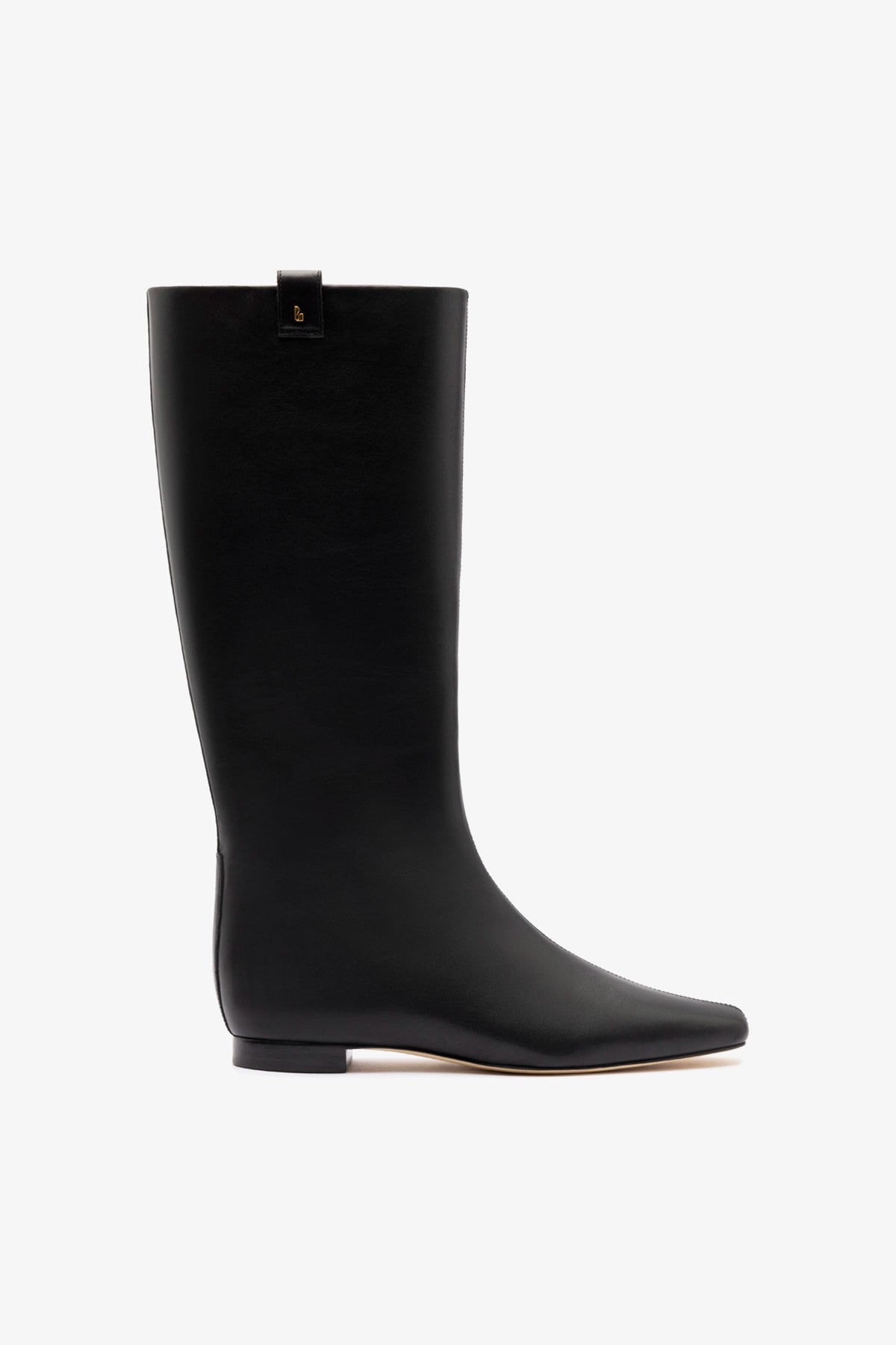 Alexis Flat Boot Black Leather - Larroude