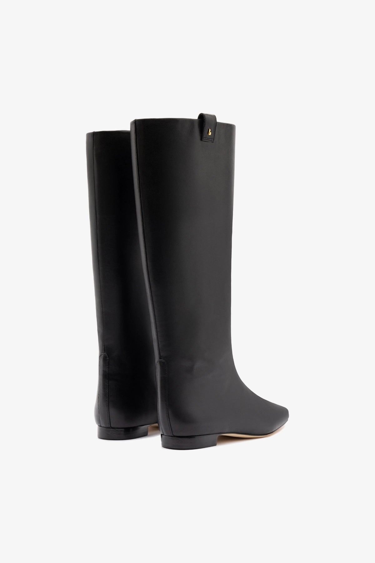 Alexis Flat Boot Black Leather - Larroude