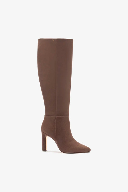 Cindy Hi Boot In Burnt Umber Suede - Larroude