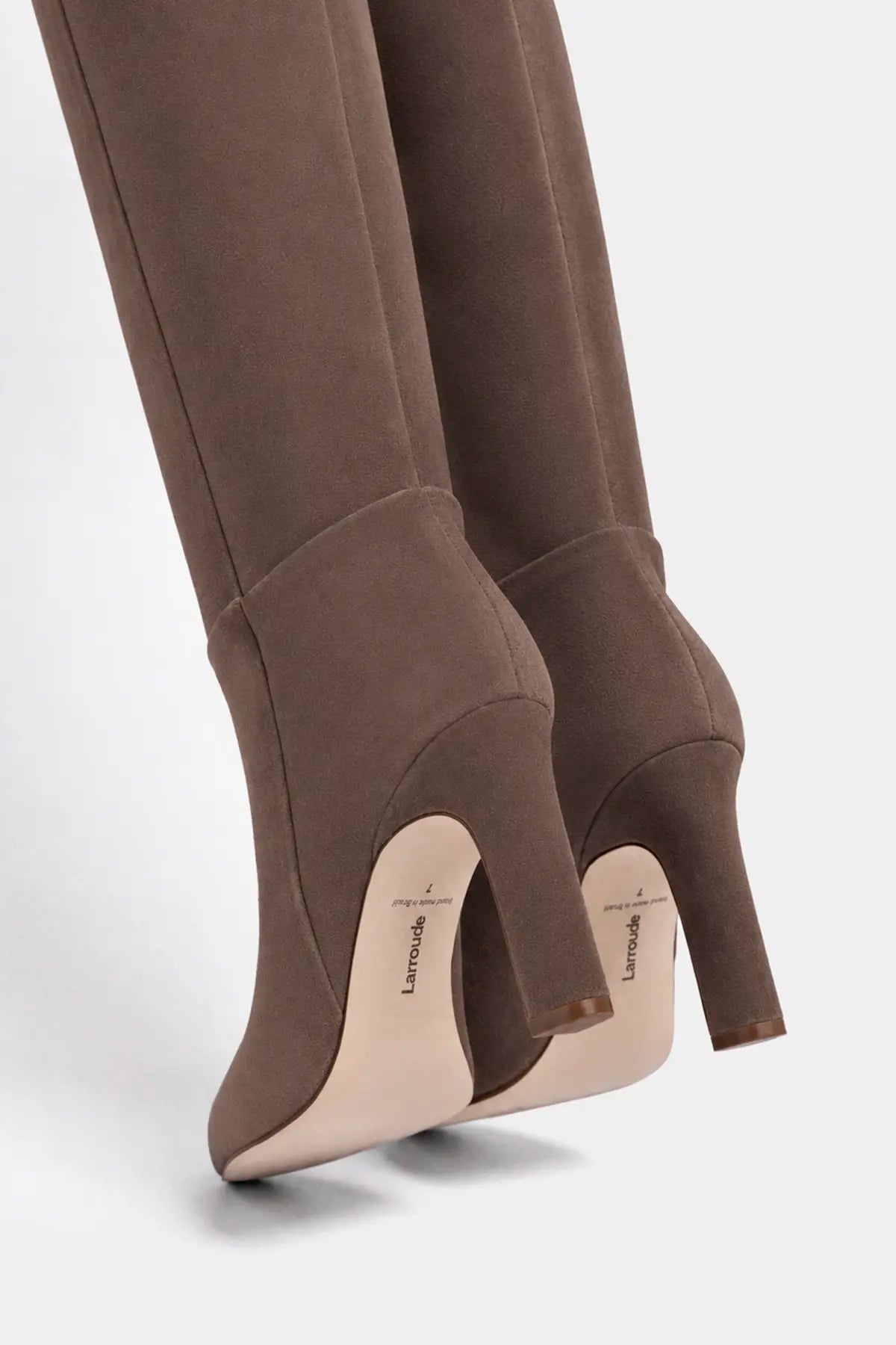 Cindy Hi Boot In Burnt Umber Suede - Larroude