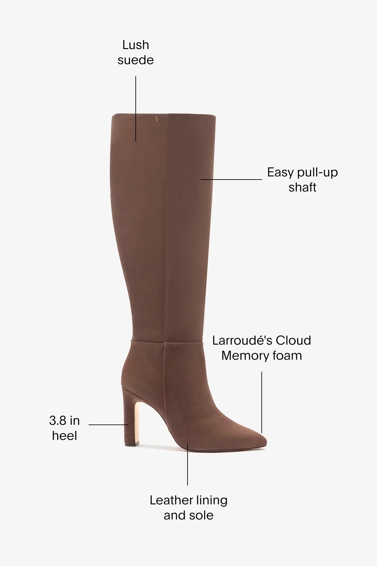 Cindy Hi Boot In Burnt Umber Suede - Larroude