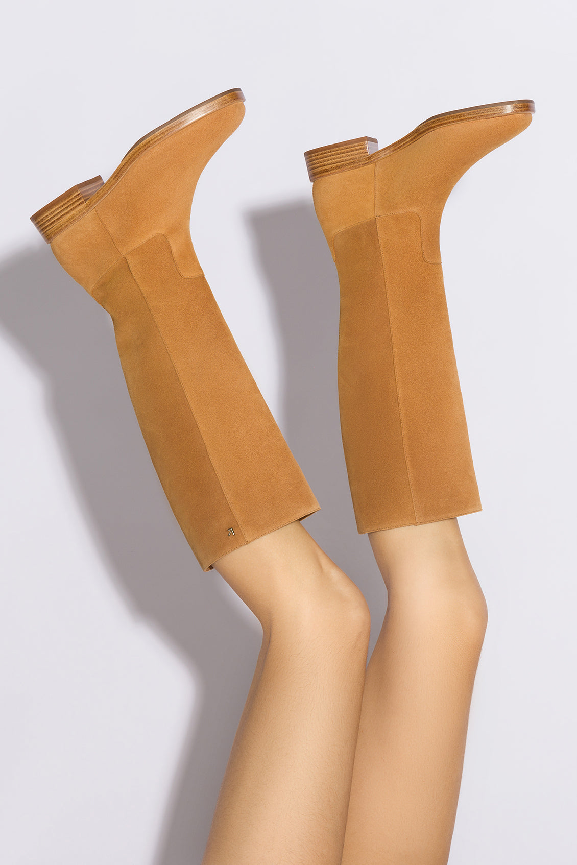 Anne Boot In Peanut Suede - Larroude