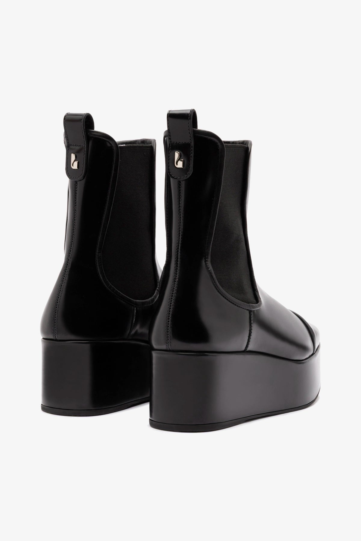 Dani Chelsea Flatform Boot In Black Box Leather - Larroude