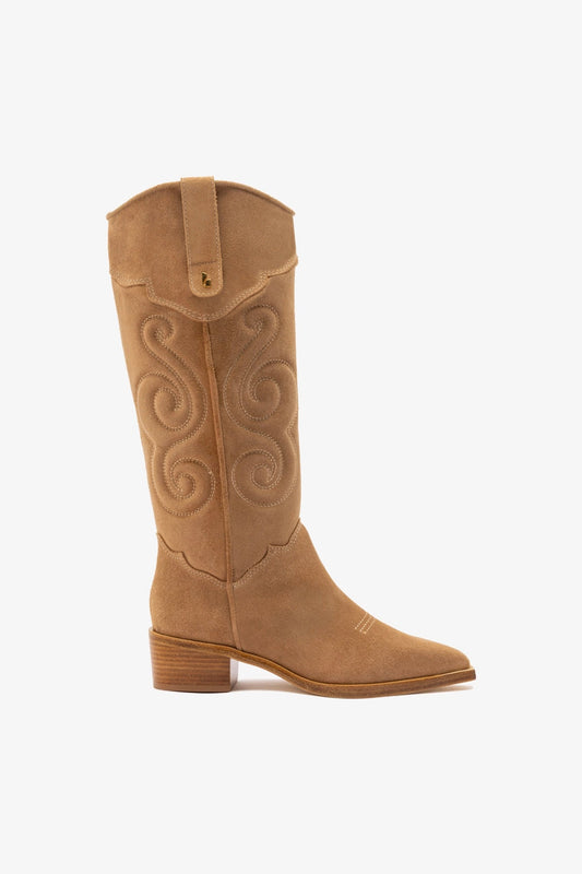 Paloma Boot In Peanut Suede - Larroude
