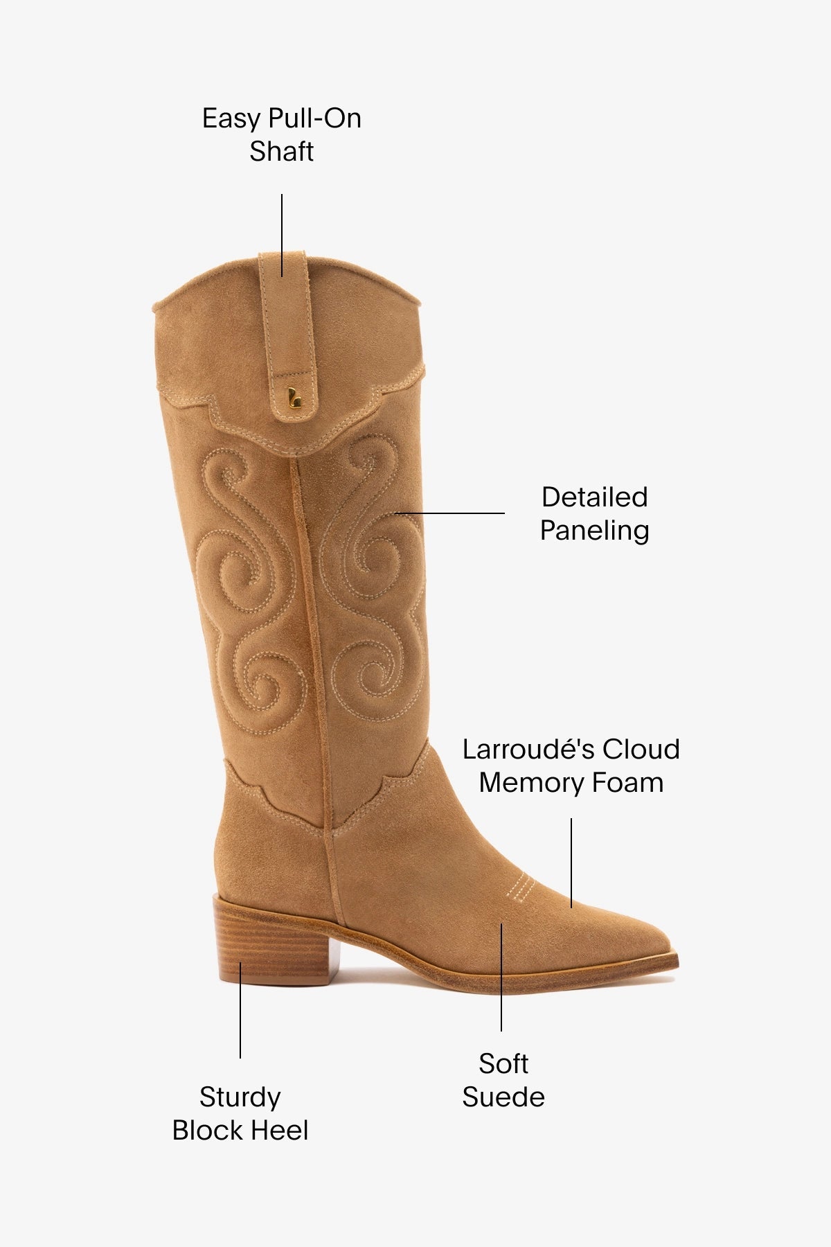 Paloma Boot In Peanut Suede - Larroude