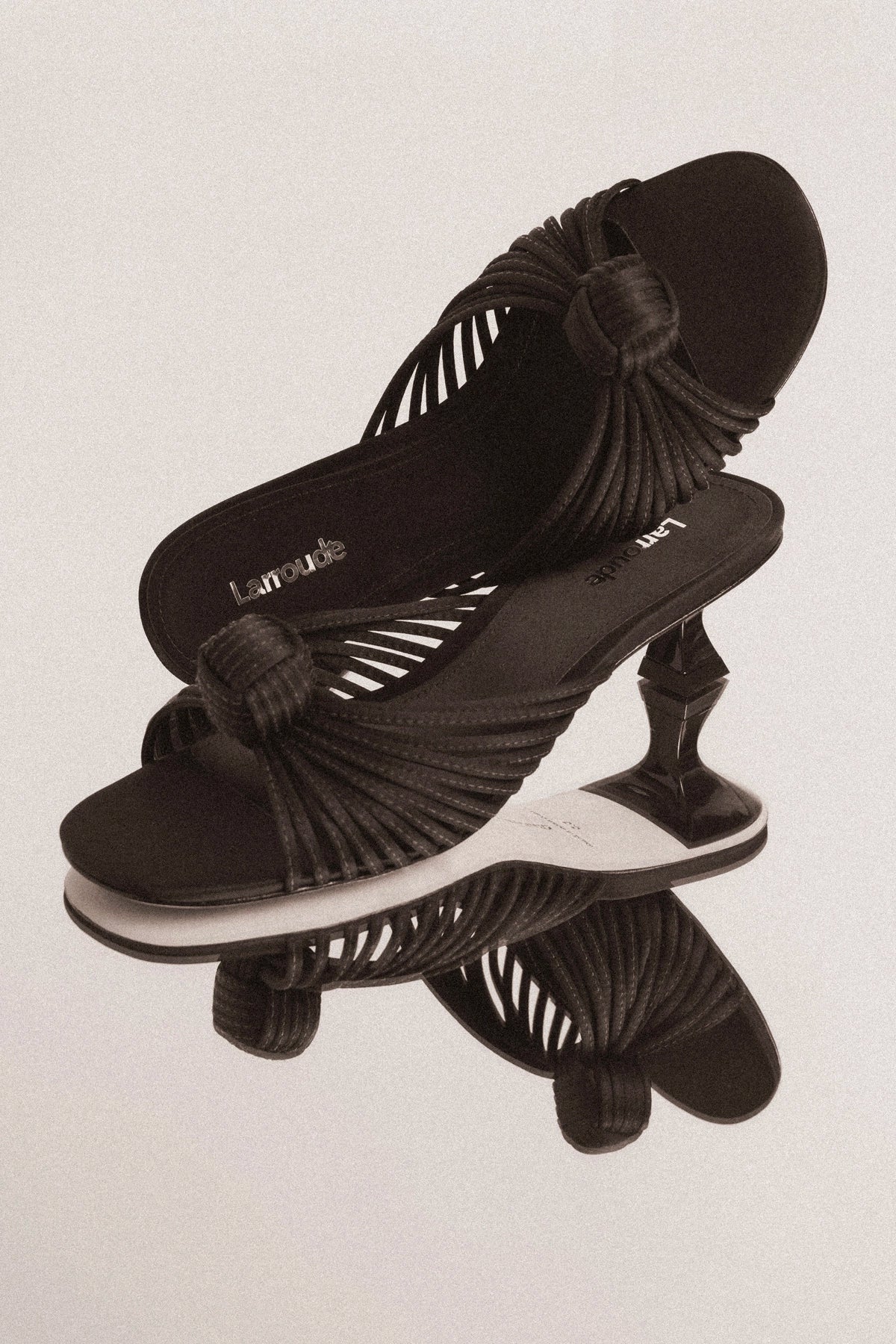Valerie Mule Black Satin - Larroude